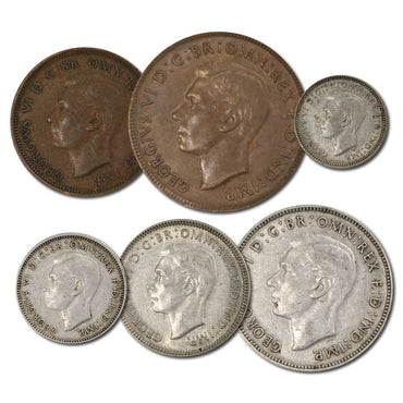 Australia 1945 Pre-Decimal 6 Coin Set