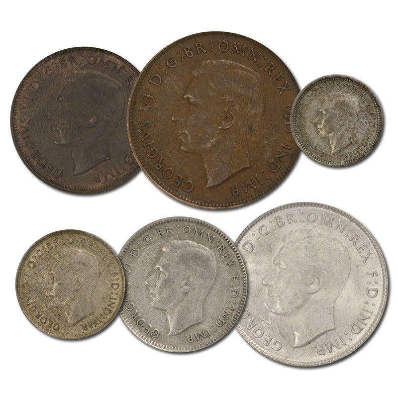 Australia 1947 Pre-Decimal 6 Coin Set
