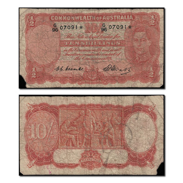 (1949) Coombs/Watt Ten Shillings R.14sf First Prefix Star Replacement