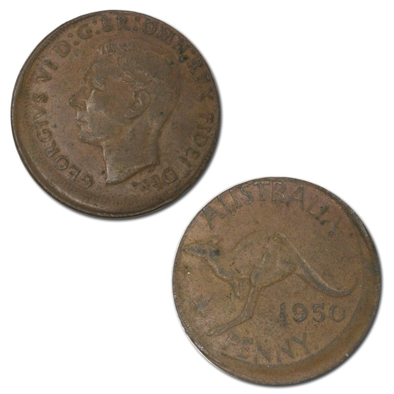 Australia 1950 Y. Perth 15% Mistrike Penny VF