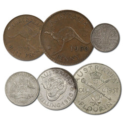 Australia 1950 Pre-Decimal 6 Coin Set