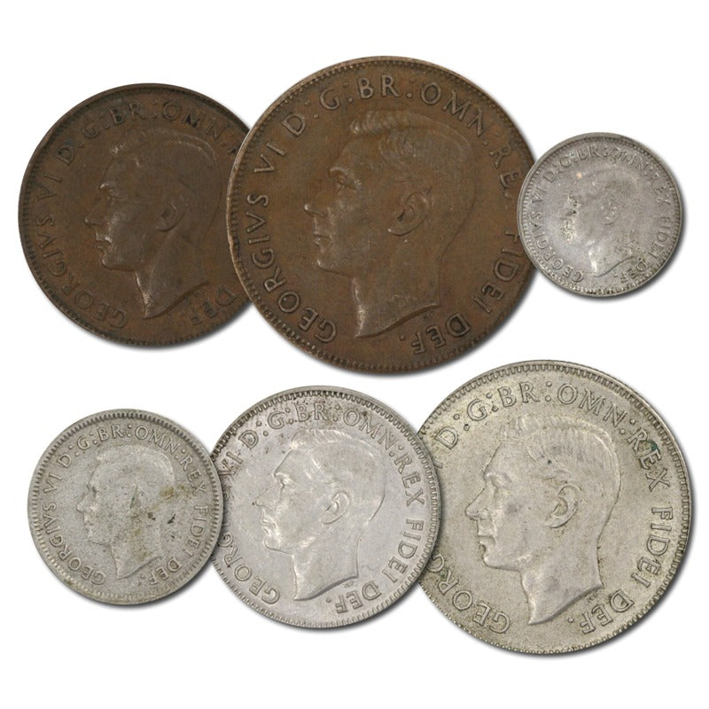 Australia 1950 Pre-Decimal 6 Coin Set