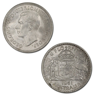 Australia 1951 Coat of Arms Florin