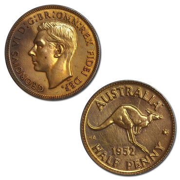 Australia 1952 Perth Mint Proof Halfpenny & Penny Pair