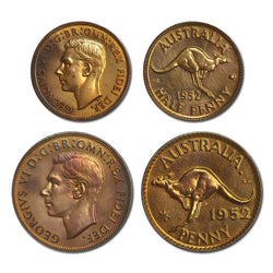Australia 1952 Perth Mint Proof Halfpenny & Penny Pair
