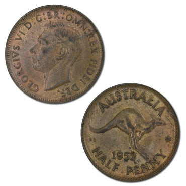 Australia 1952 Dot after A Halfpenny