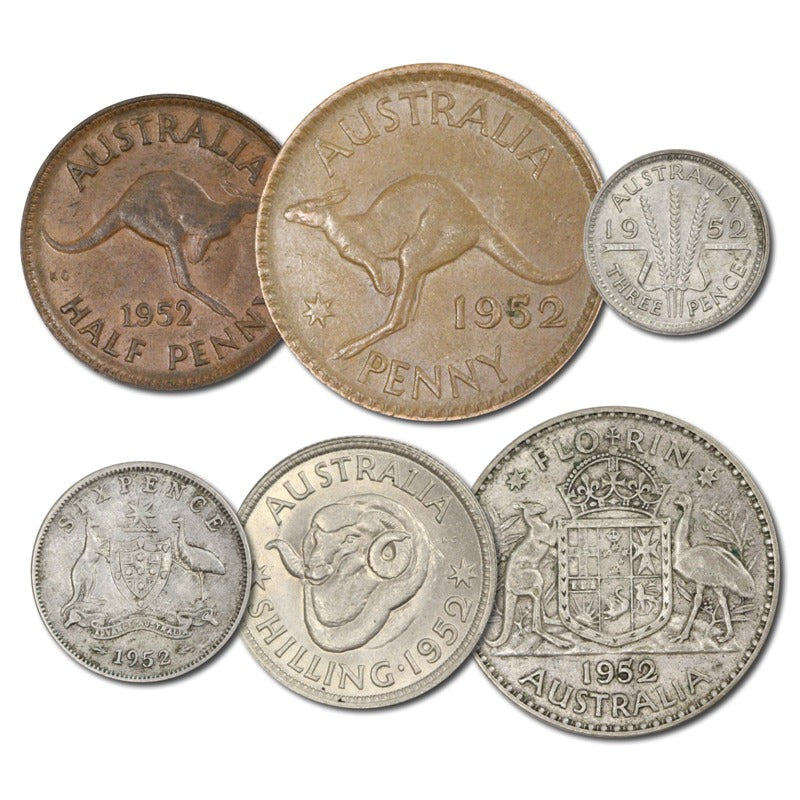 Australia 1952 Pre-Decimal 6 Coin Set