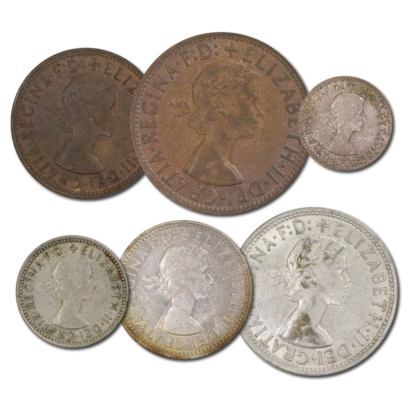 Australia 1957 Pre-Decimal 6 Coin Set
