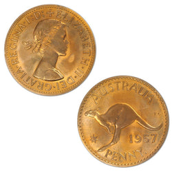 Australia 1957 Y. Proof Penny