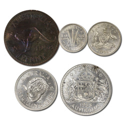 Australia 1958 Melbourne Mint 5 Coin Proof Set