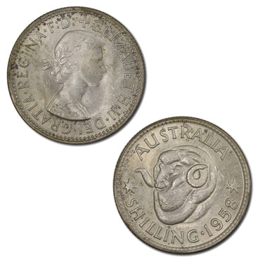 Australia 1958 Shilling Lustrous UNC