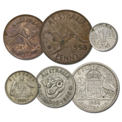 Australia 1958 Pre-Decimal 6 Coin Set