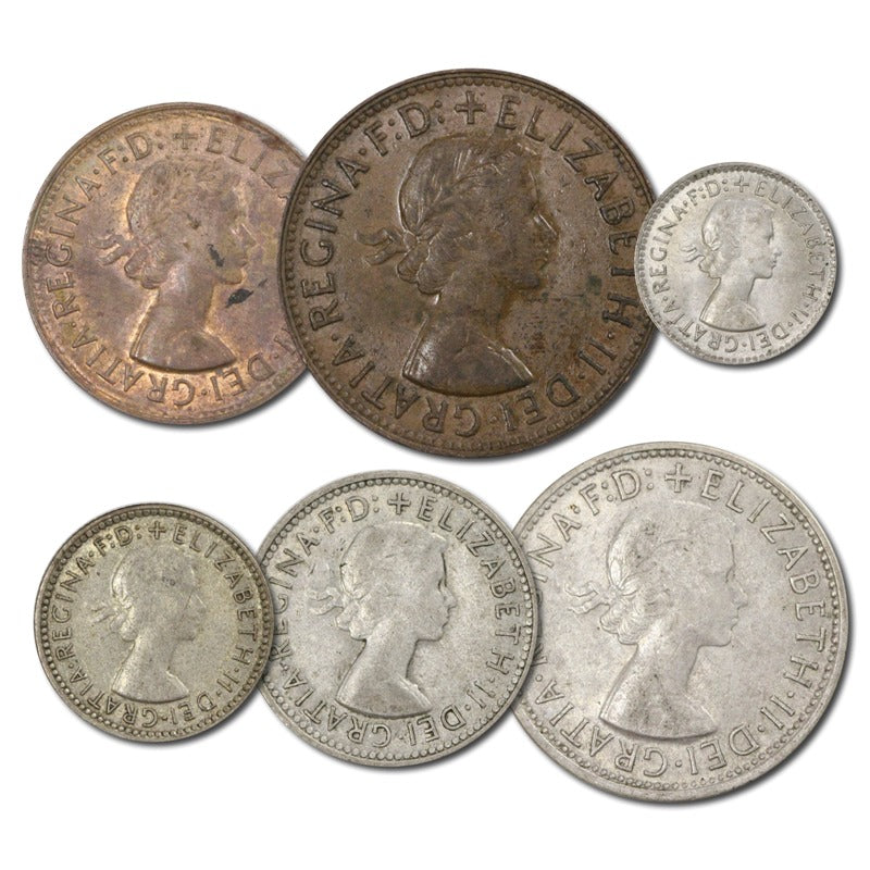 Australia 1958 Pre-Decimal 6 Coin Set