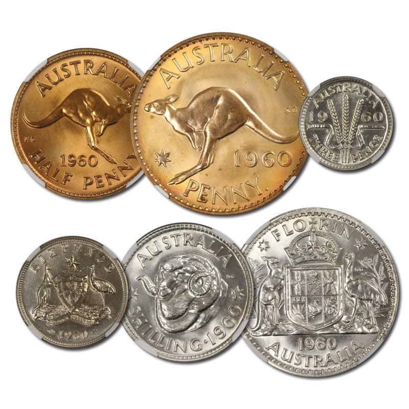 Australia 1960 Melbourne & Perth Mint 6 Coin Proof Set
