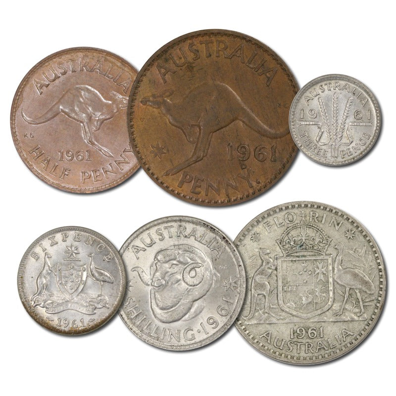 Australia 1961 Pre-Decimal 6 Coin Set