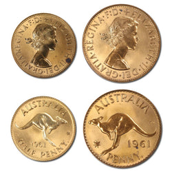 Australia 1961 Perth Mint Proof Halfpenny & Penny Pair