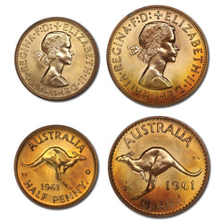 Australia 1961 Perth Mint Proof Halfpenny & Penny Pair