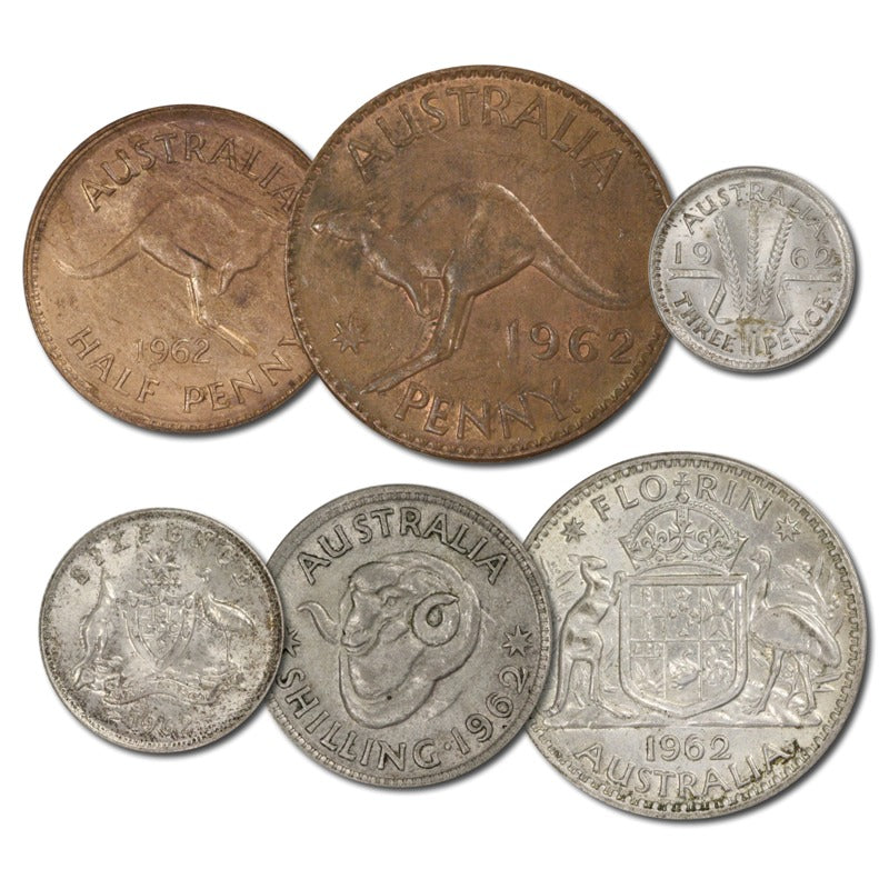 Australia 1962 Pre-Decimal 6 Coin Set