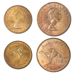 Australia 1962Y. Perth Mint Proof Halfpenny & Penny Pair