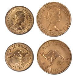Australia 1963Y. Perth Mint Proof Halfpenny & Penny Pair