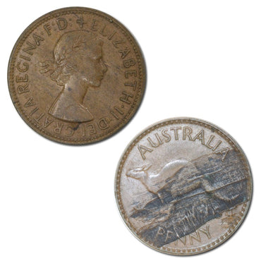 Australia 1964 Melbourne Major Reverse Planchet Flaw Penny VF