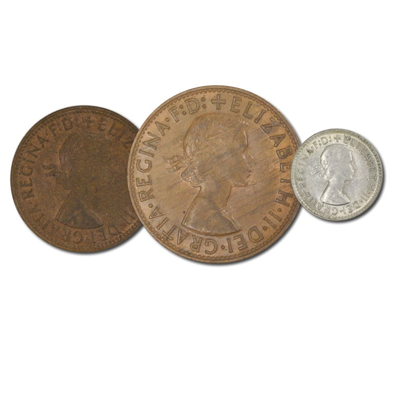 Australia 1964 Pre-Decimal 3 Coin Set
