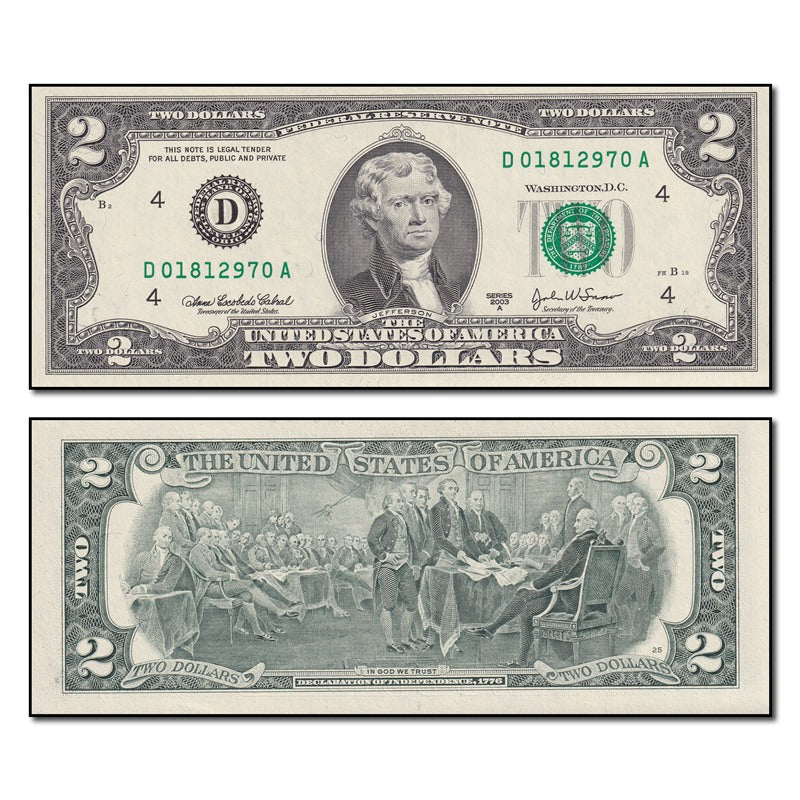United States of America (USA) 2003a 2 Dollars P.516b CFU