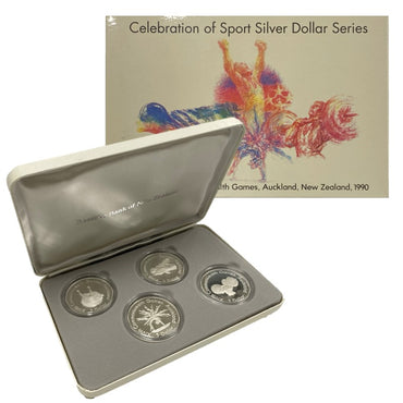 New Zealand 1989 $1 4 Coin Silver Proof Set