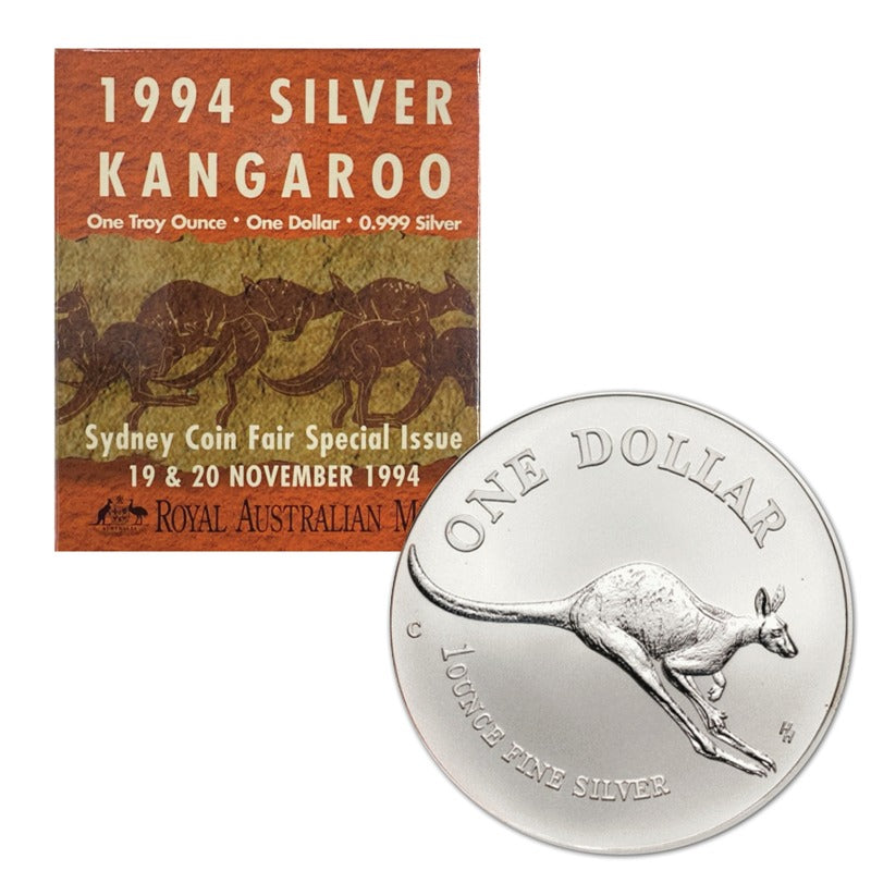 $1 1994 Kangaroo 1oz Silver UNC - Sydney Coin Fair Special
