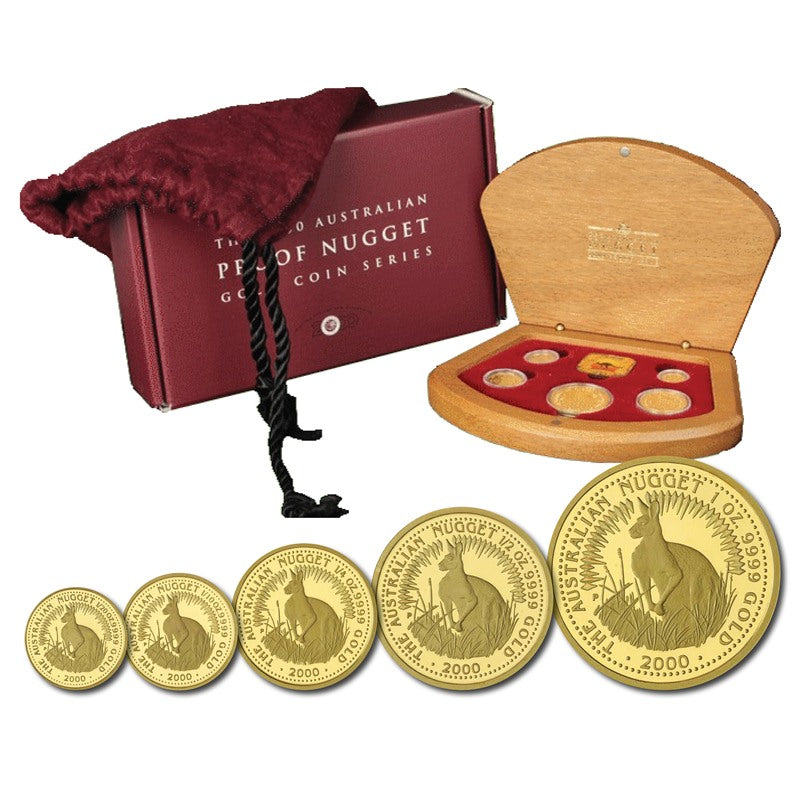 2000 5 Coin Gold Nugget Proof Set