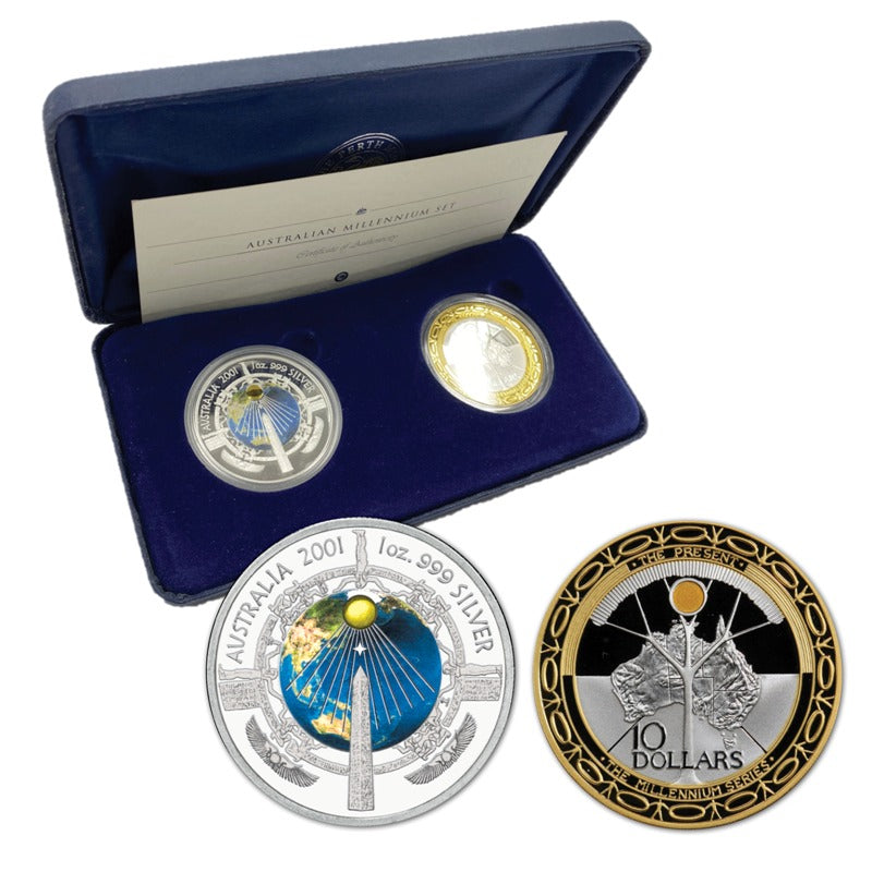 $10 & $1 2001 Silver Millennium 2 Coin Set - Proof