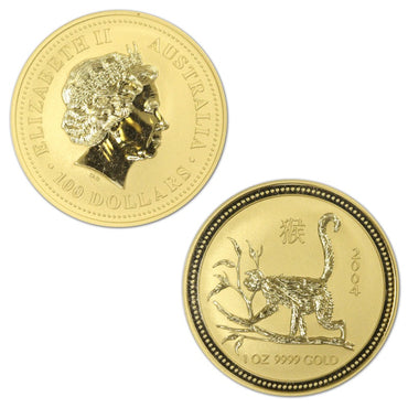 2004 Year of the Monkey 1oz 99.99% Pure Gold UNC