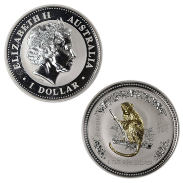 2004 Year of the Monkey 1oz Gilded