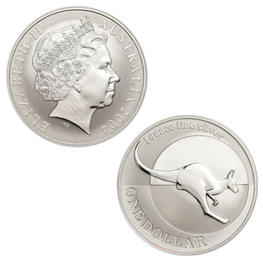 $1 2004 Kangaroo 1oz 99.9% Silver UNC