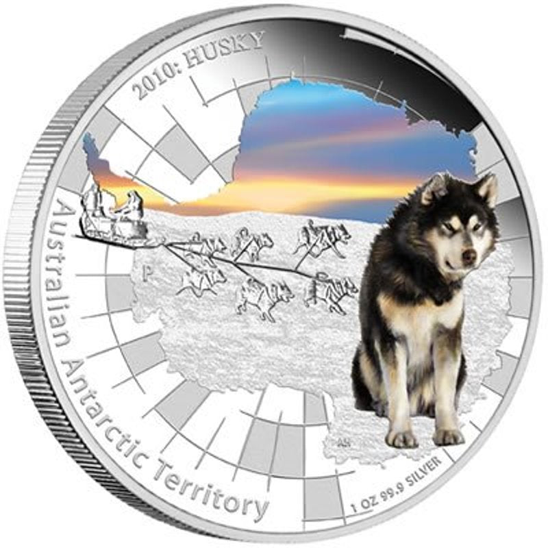 2010 Australian Antarctic Territory Series - Husky 1oz Silver Proof