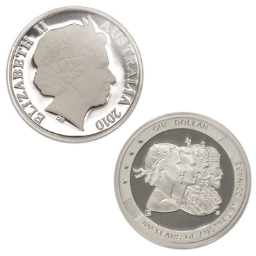 $1 2010 100 Yrs Coinage Silver Proof - 'P' Privymark