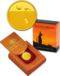 $25 2013 Kangaroo at Sunset Gold Proof