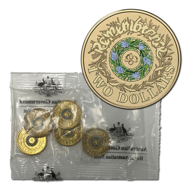 $2 2017 Remembrance Day Coloured RAM Bag of 5 UNC Coins