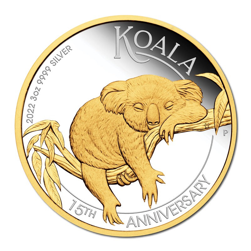 2022 Koala 15th Anniversary Gilded 3oz Silver Proof