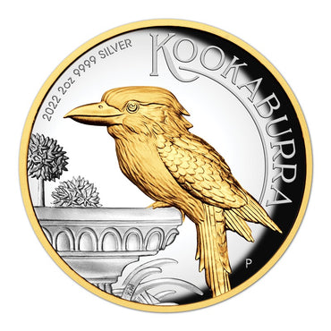 2022 Kookaburra 2oz Silver Proof High Relief Gilded