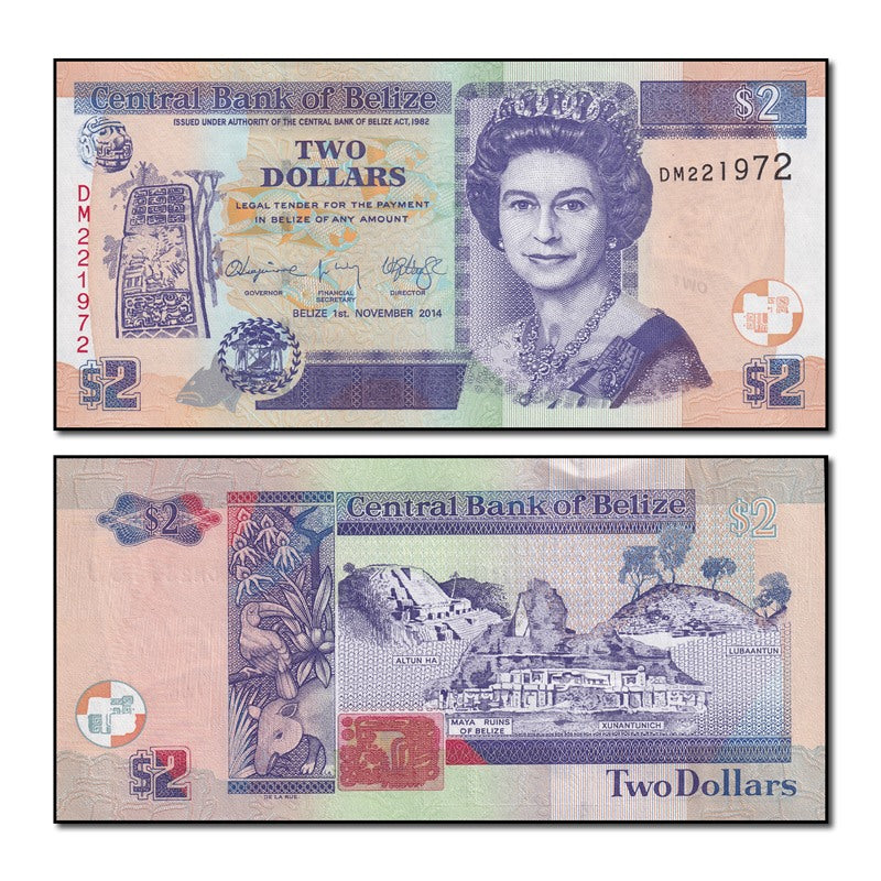 Belize 2014 2 Dollars P.66e CFU