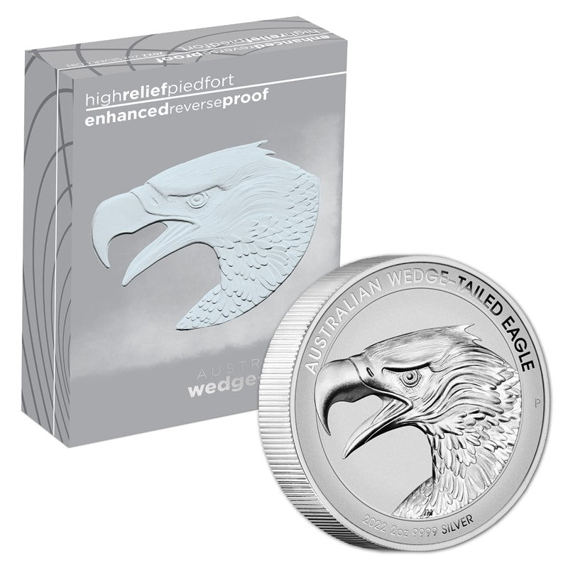 2022 Wedge-Tailed Eagle 2oz Silver High Relief Piedfort Enhanced Reverse Proof