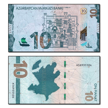 Azerbaijan 2021 10 Manat P.40 CFU