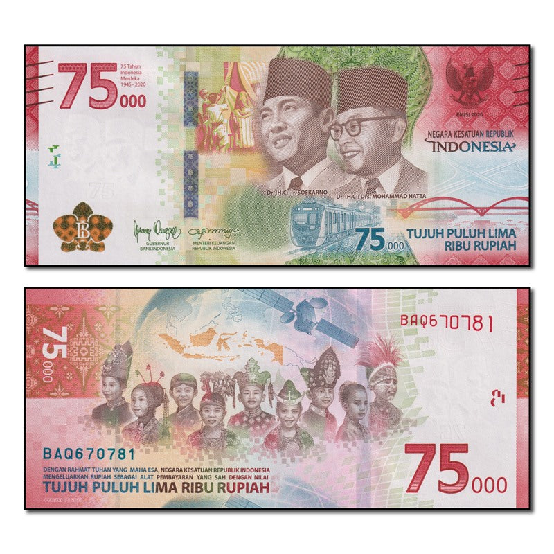 Indonesia 2020 75,000 Rupiah P.161 CFU – M.R.Roberts - Wynyard Coin Centre