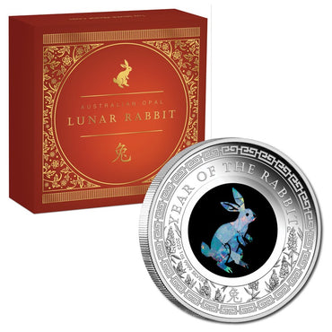 2023 Australian Opal Lunar Rabbit 1oz Silver Proof