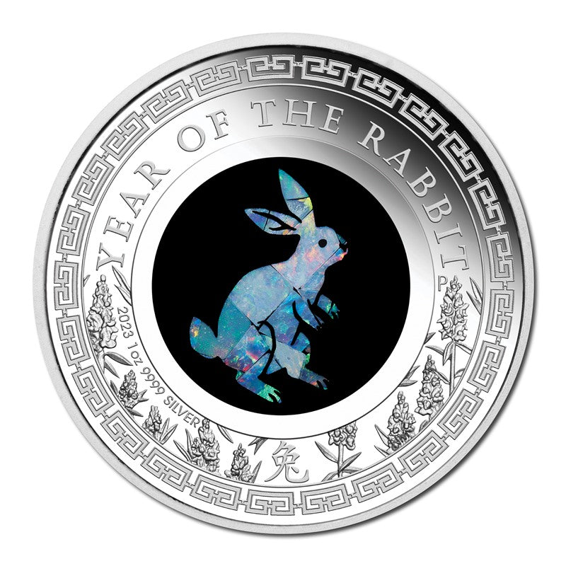 2023 Australian Opal Lunar Rabbit 1oz Silver Proof