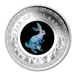 2023 Australian Opal Lunar Rabbit 1oz Silver Proof