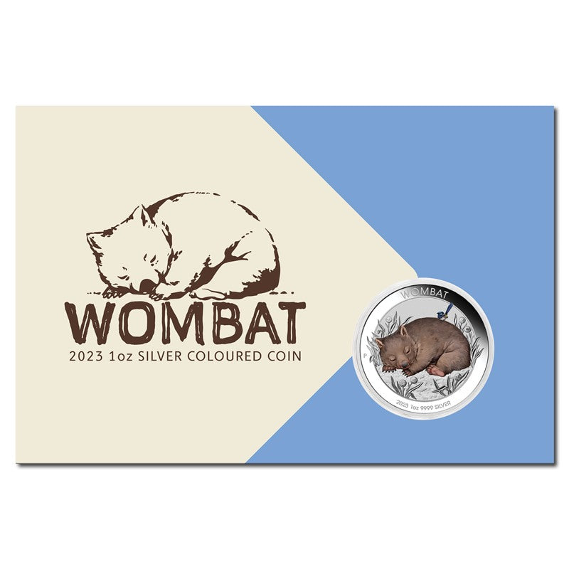 2023 Wombat 1oz Silver Coloured in Card