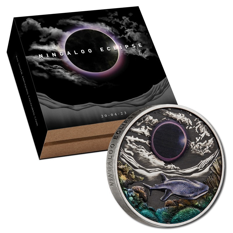 2023 Ningaloo Eclipse Antiqued 2oz Silver Coloured Coin