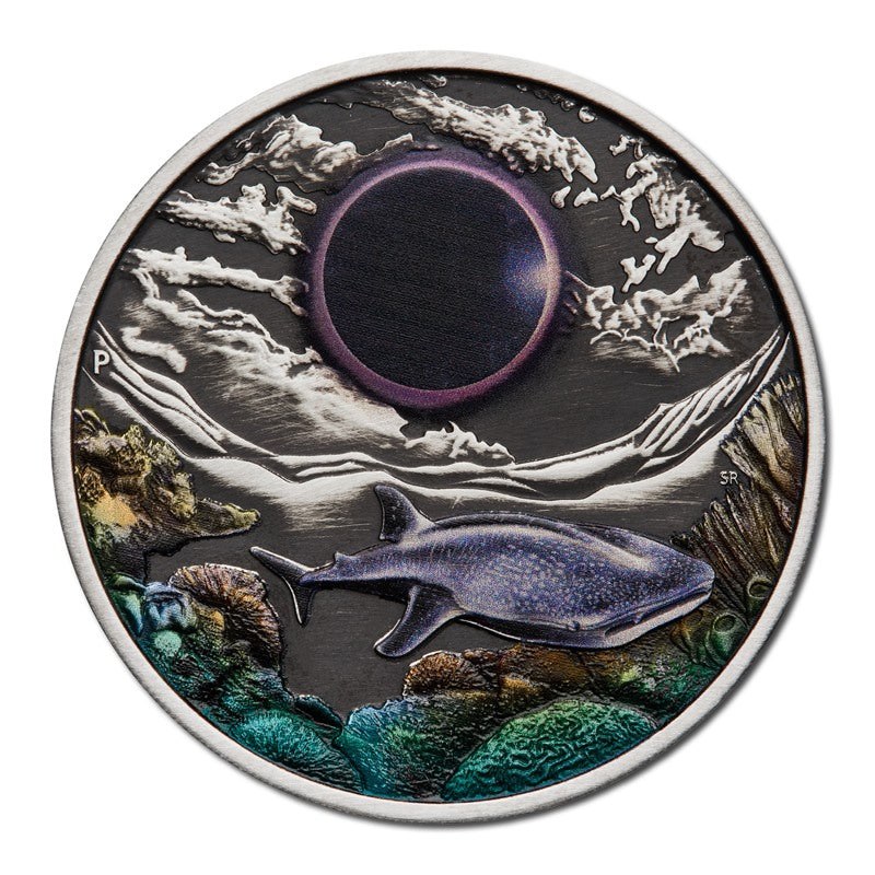 2023 Ningaloo Eclipse Antiqued 2oz Silver Coloured Coin